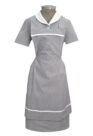 Uniforme bata y delantal raya azul marino