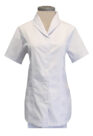 chaqueta para empleada de hogar blanca con festón