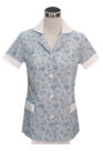 CHAQUETA CASACA PARA SERVICIO DOMÉSTICO JAZMIN AZUL TOILE DE JOUY