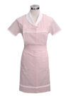 uniforme para empleada doméstica raya bordón rosa